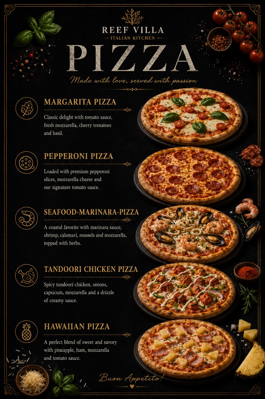 Pizza menu